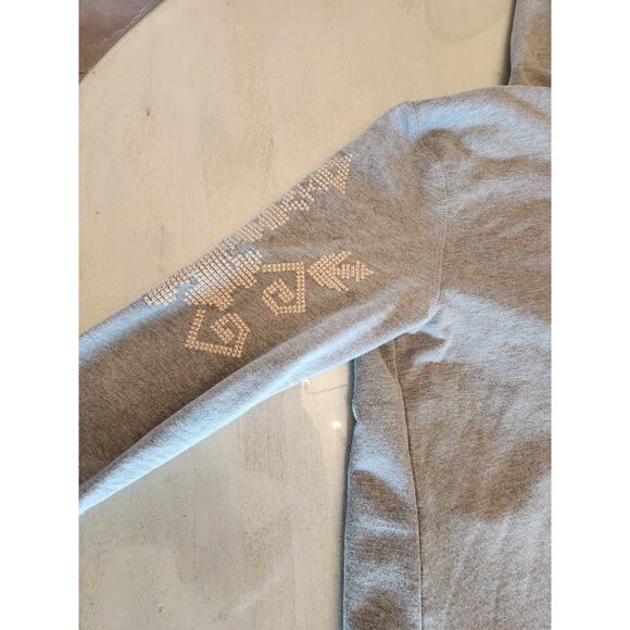 Willow & Clay Women's SZ Large Gray Hoodie Embroidery Longline - Picture 10 of 16